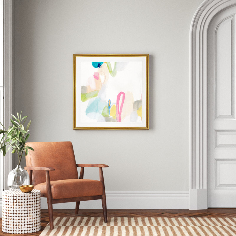 Peinture sur toile bonbon III, Cadre doré, H 34,5 po x l 34,5 po x P 1,5 po