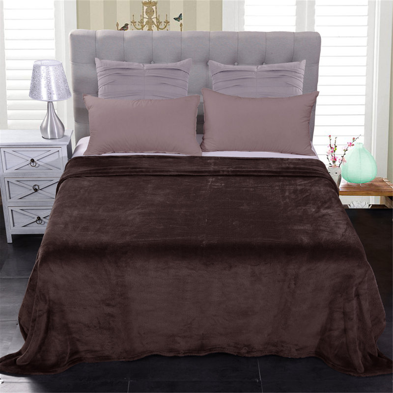 Couverture polaire douce et moelleuse multi-usages pour canapé-lit très grand / très grand, Grand, Marron