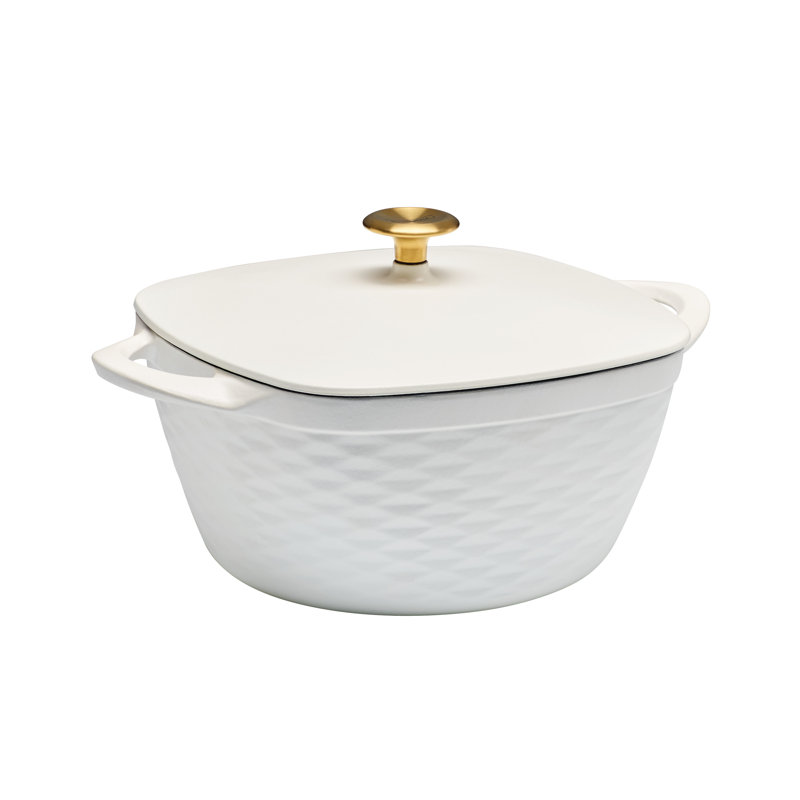 Tramontina Prisma 7 Qt Enameled Cast Iron Covered Square Dutch Oven, White