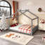 Lit de maison avec lattes de soutien, structure en bois massif pour les enfants, aucun sommier requis, idéal pour un sommeil sécuritaire et confortable-632081445-632081432
