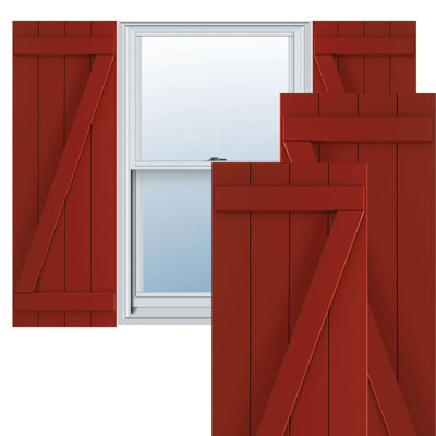 True Fit PVC Joined Board-n-Batten Shutters w/Z-Bar