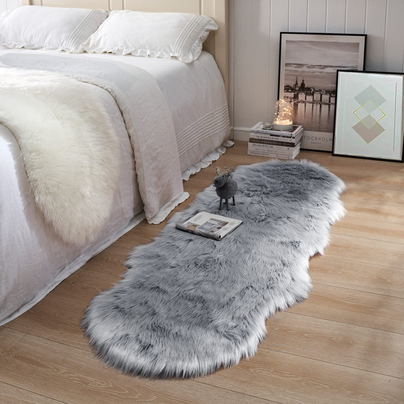 Tapis gris Novelty Vinaya, Nouveauté 2 pi x 6 pi