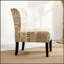Chalkboard Light Print Fabric Armless Contemporary Accent Chair, Perfect for Modern and Stylish Living Spaces