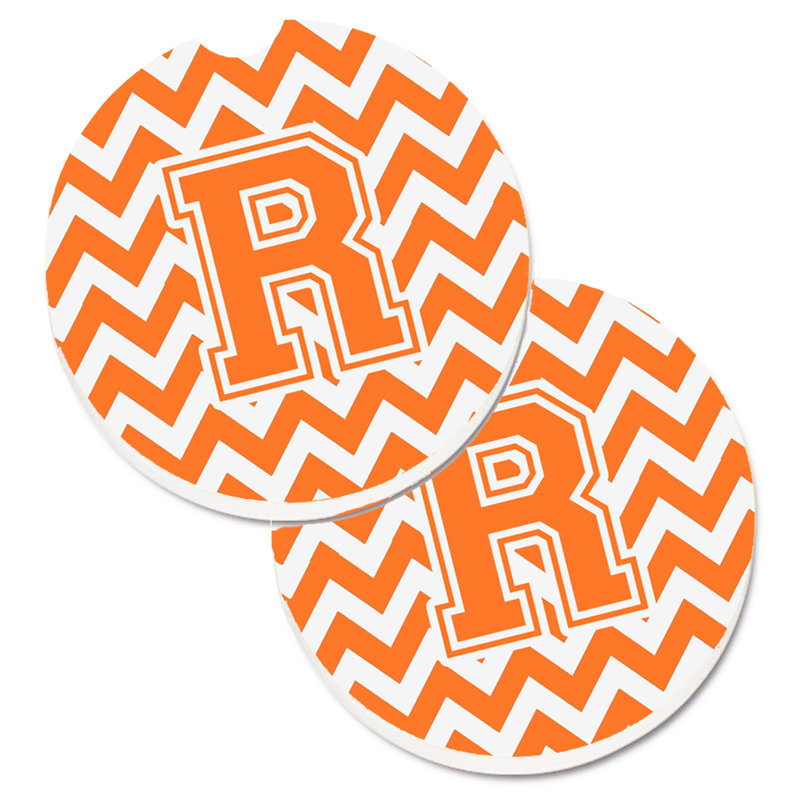Sous-verre pour voiture, R, Orange / blanc