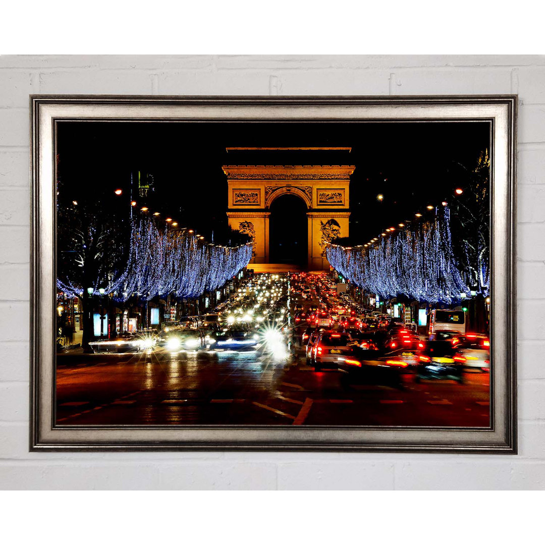 Paris Arc De Triomphe Night Lights - Einzelner Bilderrahmen Kunstdrucke