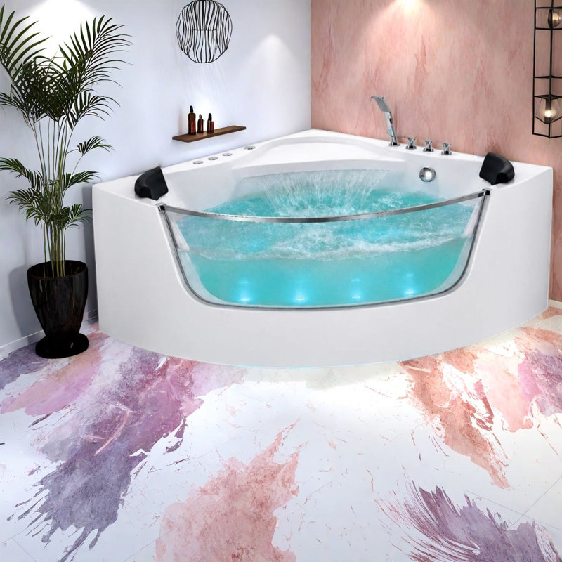 Baignoires à remous et bains à remous, spa d'angle moderne en acrylique de 150 cm pour la maison