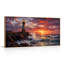 Tableau encadré sur toile « Phare au coucher du soleil », 147 x 71 cm (58 x 28 pouces).-1567044082
