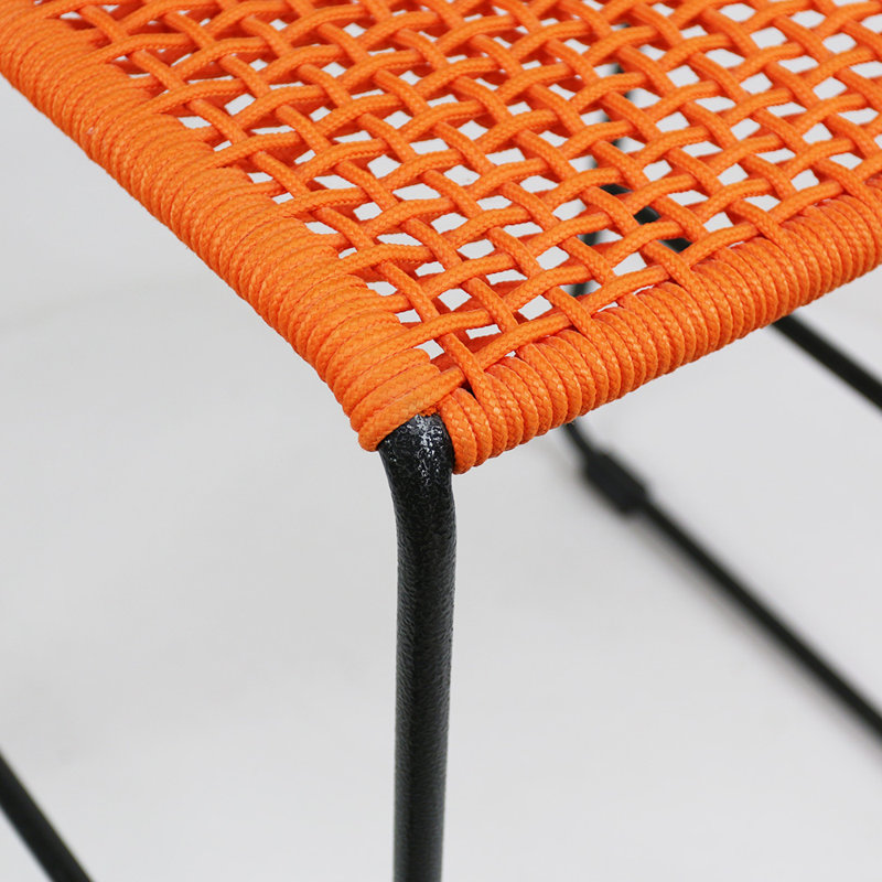 Knot Bar Stool, Charcoal Gray /Orange 