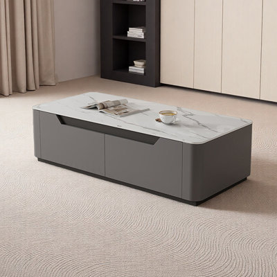 Table basse de rangement sur pied en ardoise