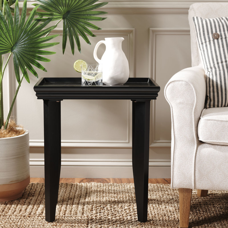 Tray Top End Table, Black