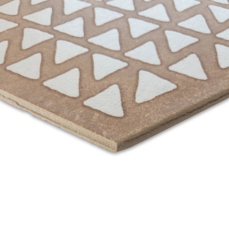 Geoclay Stoneware Hexagon Tile 8.5X10”, Orange