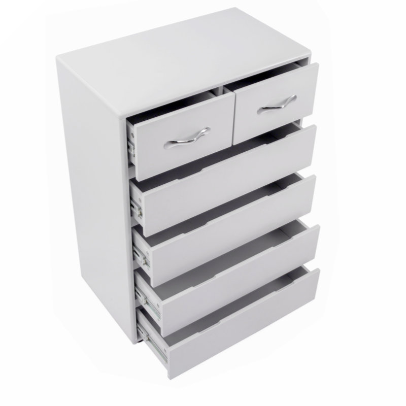 Commode décorative 6 tiroirs, Gris