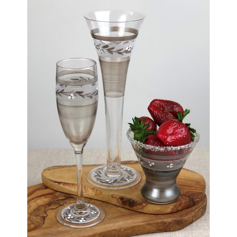 Flûte en verre Pewter Vine