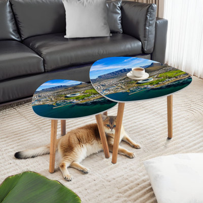 Ensemble de 2 tables basses gigognes Triangle