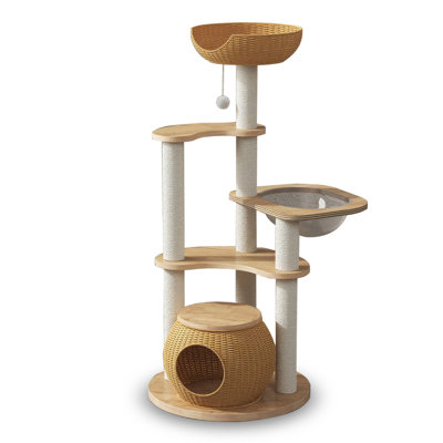 5-Tiers Cat Tree with Cat Condons,Perch,Scratching Posts