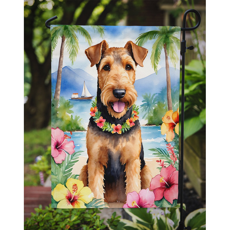 Drapeau de jardin Airedale Terrier Luau