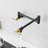 Brass Made Pot Filler, Black & Gold Pot Filler Faucet, Wall Mount Folding Kitchen Sink Pot Filler Faucets, Retractable Single Hole Pot Filler With Two Handles For Sink Stove