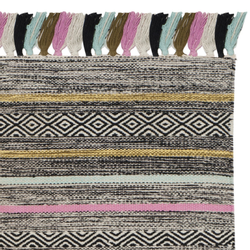 Montauk Hand Woven Cotton Striped Rug, Rectangle 5' x 8'