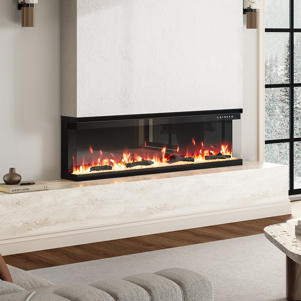 Symple Stuff 152.4cm W Black Electric Fireplace with 5120 BTU