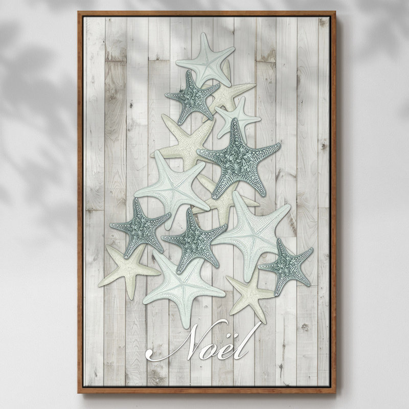 Noël côtier IV, Noyer, H 37 po x l 25 po x P 1,5 po
