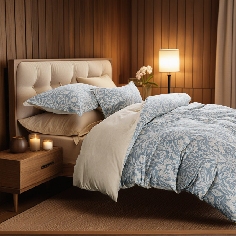 SLEEPBELLA Duvet Cover Set, 600 Thread Count Cotton Patchwork Comforter Cover Set Reversible Quilt Cover