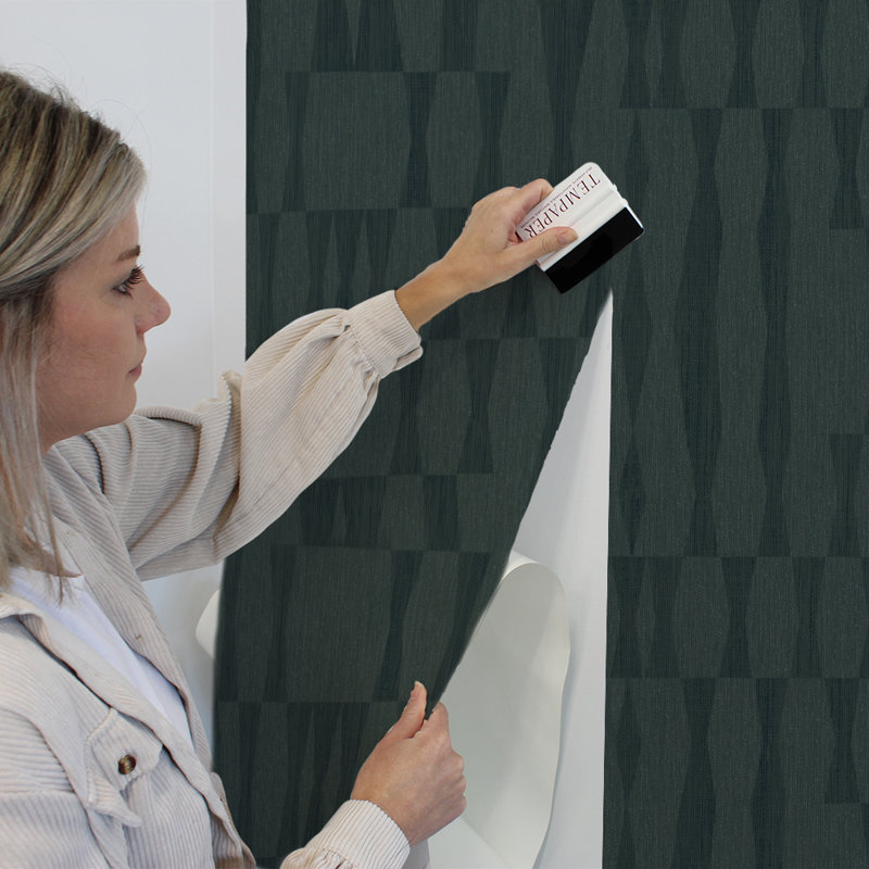 Diyar 16.5' L x 20.5" W Textured Peel and Stick Wallpaper Roll, Blue