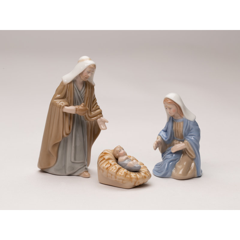 Ensemble de 3 crèches en porcelaine fine 