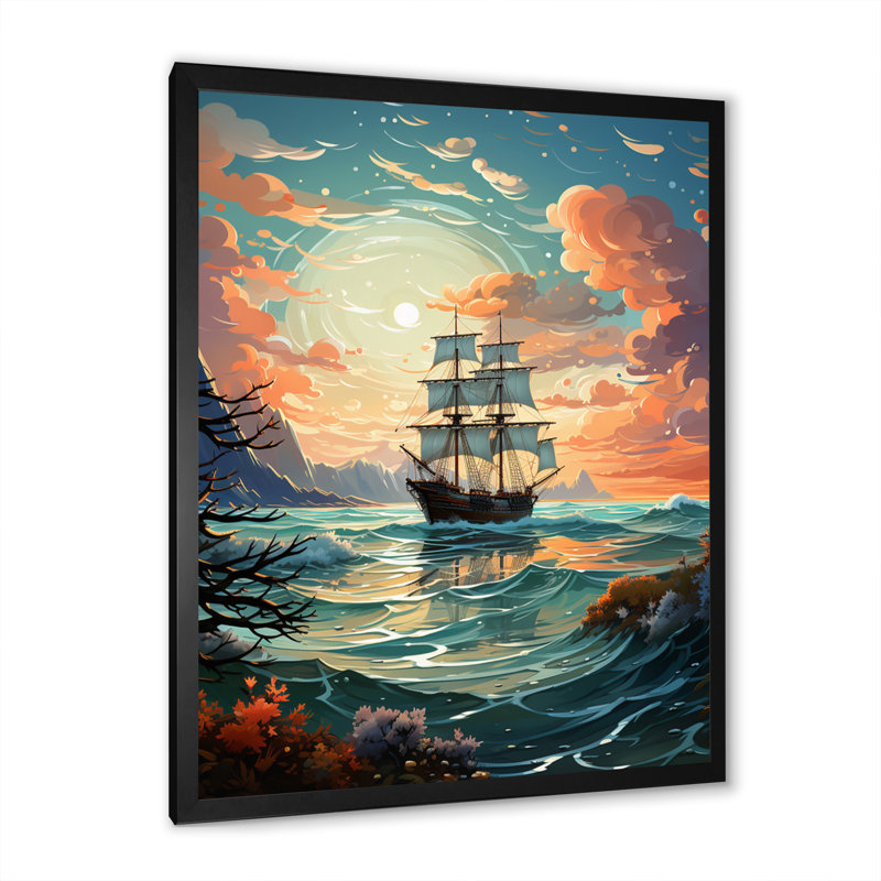 Port Nautical Dreams I sur impression sur toile, Cadre photo noir, H 20 po x l 12 po x P 1 po