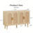 Ebern Designs Sideboard Buffet Cabinet, Kitchen Storage Cabinet With Rattan Doors, Cupboard Console Table With 4 Door, Accent Cabinet With Solid Wood Feet For Living Room-639802478