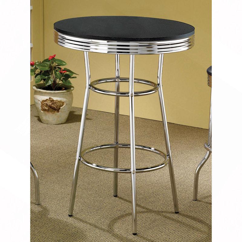 Table de bar ronde chromée