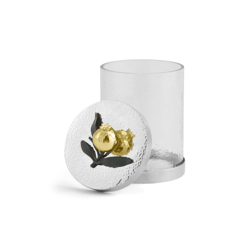 Butterfly Ginkgo Pomegranate Kitchen Canister, 8.5" H x 6.25" W x 6.25" D