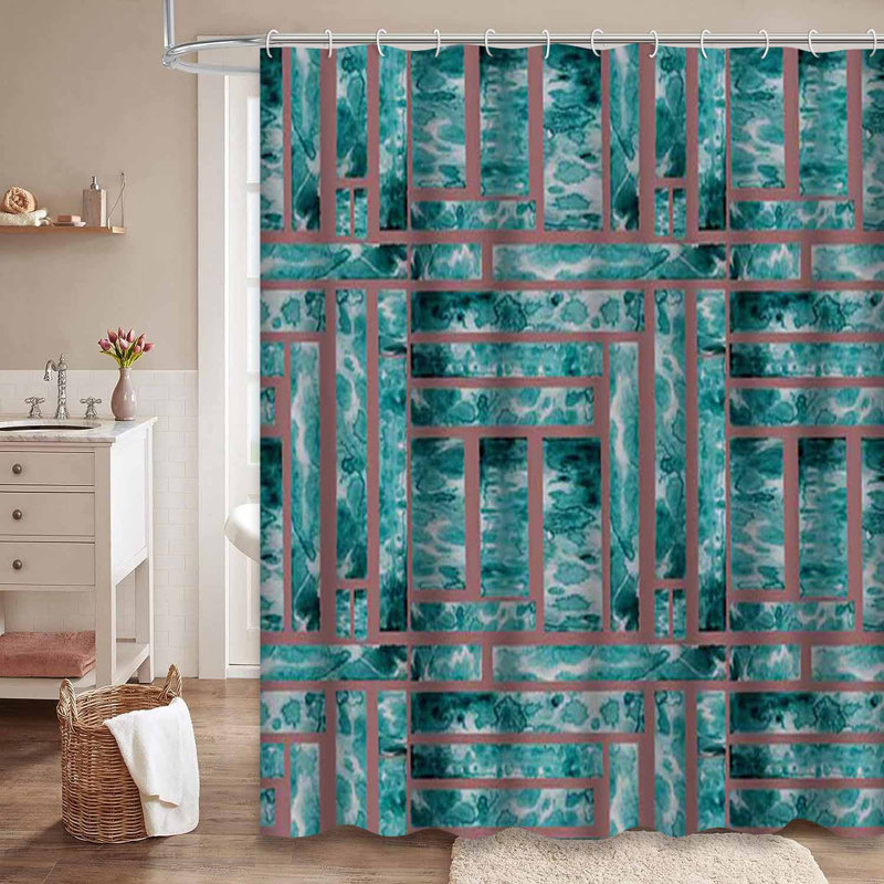 Rideau de douche avec 12 crochets, L 72 po x l 84 po