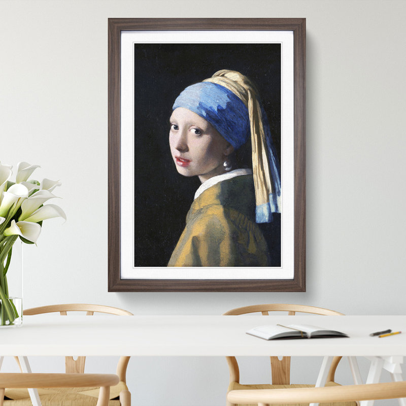 Girl with a Pearl Earring by Johannes Vermeer - Framed Print, 48cm H x 36cm W x 2cm D, Walnut Framed