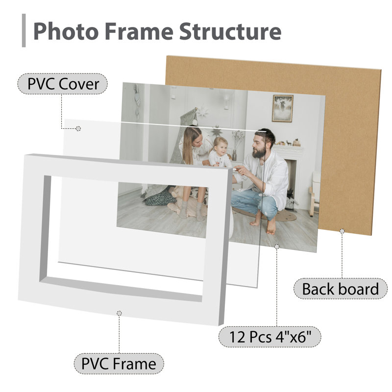 Gallery-style Wall Hanging 12-opening Picture Frame, White