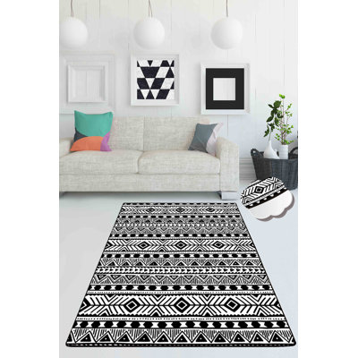 Tapis lavable de qualité supérieure (4,6 x 6,2 pi), 100% polyester, hauteur des poils de 0,4 po | Antibactérien, antidérapant sous la surface, lavable en machine à 86 ° F | Idéal pour le salon, la chambre à coucher et les aires de jeux | Conception durable et élégante