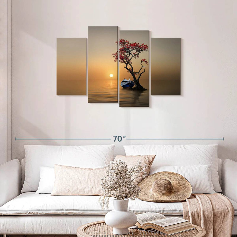 Mehar Tree Moored Boat, 27" H x 43" W