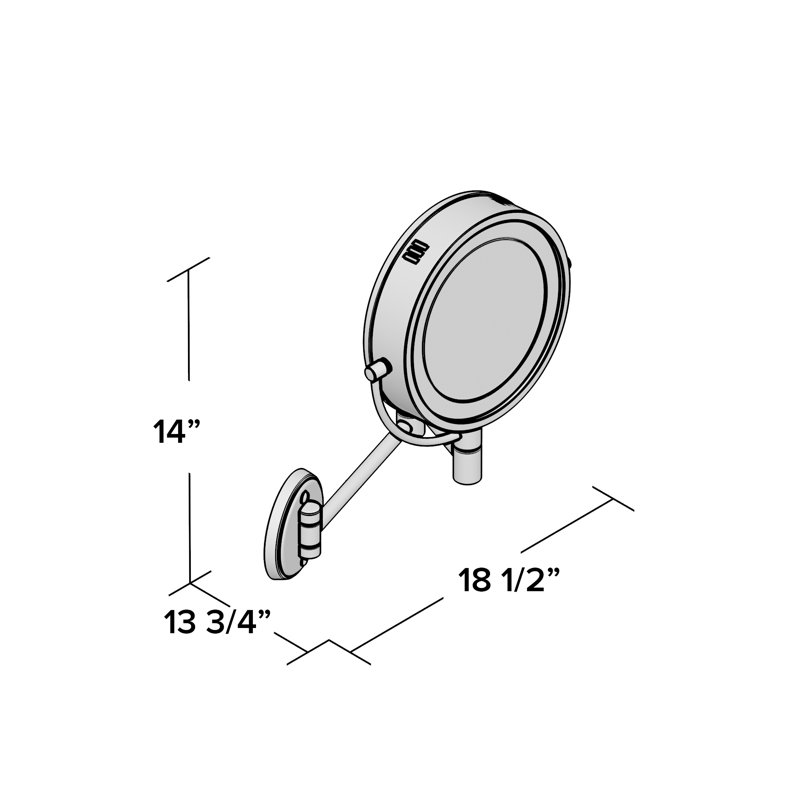 Miroir de maquillage mural lumineux 8,5 "Akaysia, Brossé