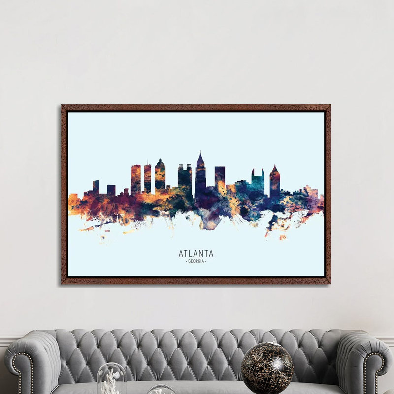 Atlanta Georgia Skyline by Michael Tompsett - 1 Piece Wall Art on Canvas, 101.6cm H x 152.4cm W x 3.81cm D