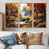 Toile avec cadre flottant or