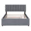 Lit plateforme tapissier avec lit gigogne double Teddy-753875862-753875856