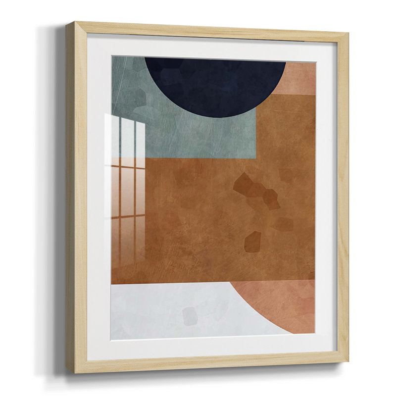 «Abstract Of Shapes III», reproduction encadrée, Blanc, Papier avec cadre naturel