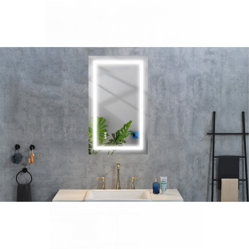 Multi-Functional Bathroom Vanity LED Mirror With Smart Touch Control And Rapid Defogging, 24" x 40"