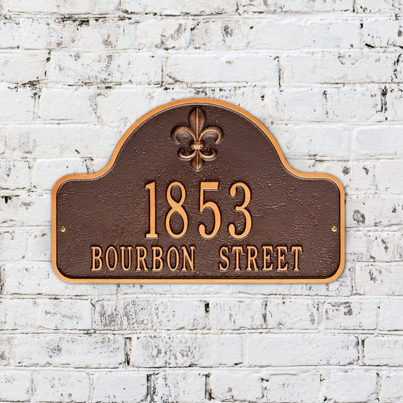 Lexy 2-Line Wall Address Plaque, Antique Copper, Yes