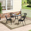 Carruthers 2 - Person 80cm L Outdoor Garden Tempered Glass Wood Grain Coffee Table