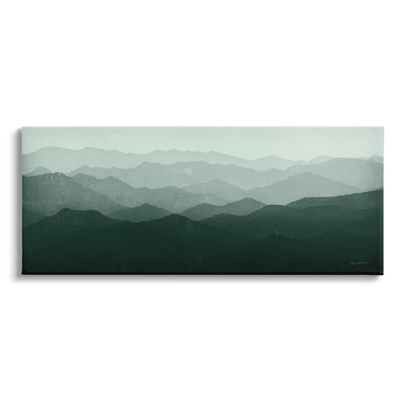 «Foggy Panoramic Mountain Range» par Ryan Fowler, impression sur toile tendue, H 10 po x l 24 po x P 1,5 po
