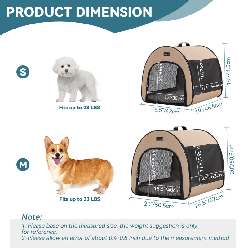 Caisse pour animaux, H 16 po x l 16 po x P 19 po, Kaki