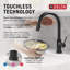 Robinet de cuisine sans contact Trinsic avec technologie tactile, robinet d'évier de cuisine noir avec douchette extractible, trou unique, noir mat-95125882