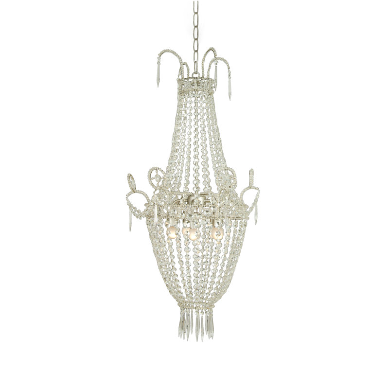 5-Light Chrome Chandelier With Clear Crystals