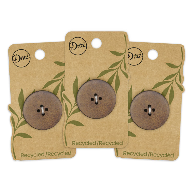 Bouton rond en cuir recyclé Dritz