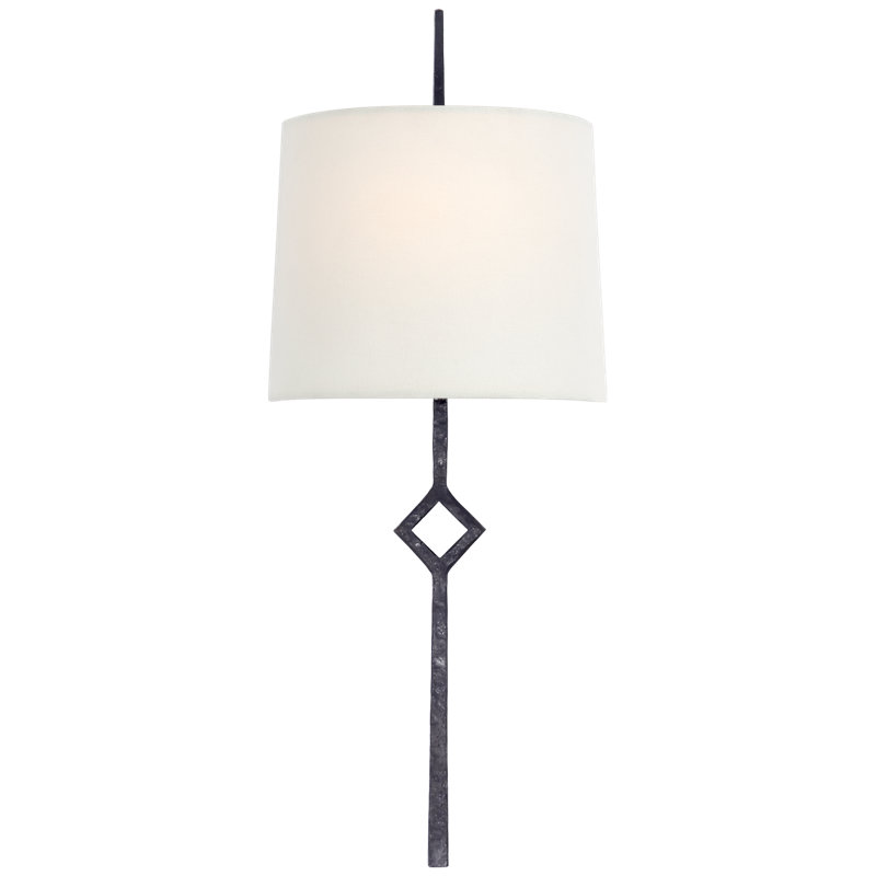 Cranston 1 - Light Wallchiere, Aged Iron, Fabric